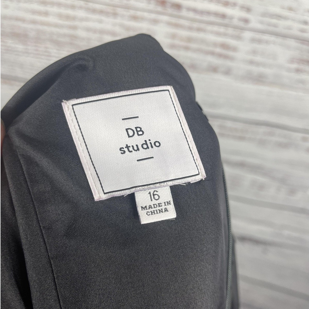 DB Studio Dress Women's 16 Floral Sleeveless Tiered Chiffon Beaded Maxi Formal - Picture 3 of 11